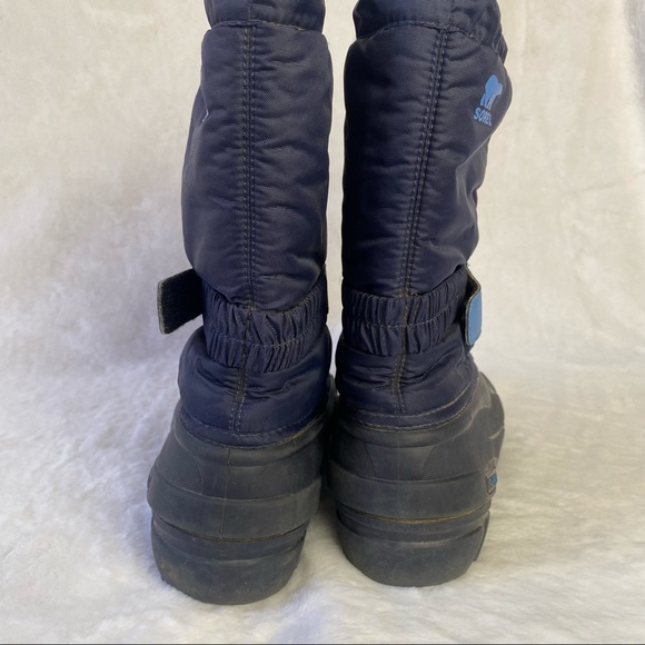 Sorel Blue Black Winter Boots Velcro - Picture 2 of 8